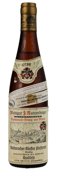 1975 Ratzenberger Bacharacher Kloster Fürstental Riesling Spatlese #5, 700ml