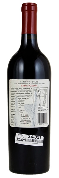 2008 Hewitt Vineyard Rutherford Cabernet Sauvignon, 750ml