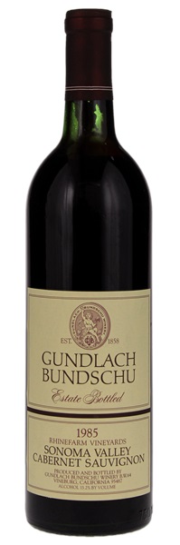 1985 Gundlach Bundschu Rhinefarm Vineyard Cabernet Sauvignon, 750ml