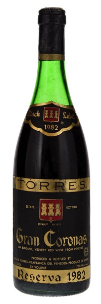 1982 Miguel Torres Gran Coronas Black Label Reserva, 750ml