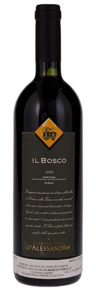 2003 Tenimenti d'Alessandro Cortona Il Bosco Syrah, 750ml