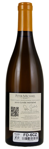 2010 Peter Michael Cuvee Indigene Chardonnay, 750ml