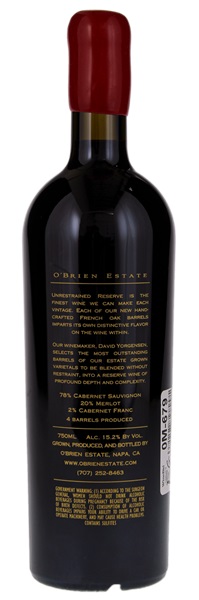 2015 O'Brien Estate Unrestrained Reserve