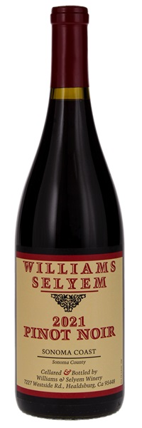2021 Williams Selyem Sonoma Coast Pinot Noir, 750ml