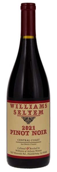 2021 Williams Selyem Central Coast Pinot Noir, 750ml