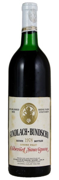 1978 Gundlach Bundschu Rhinefarm Vineyard Cabernet Sauvignon, 750ml