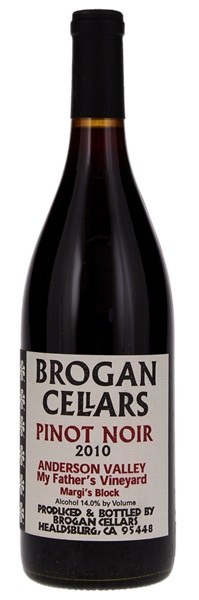 2010 Brogan Cellars My Father's Vineyard Margi's Block Pinot Noir, 750ml