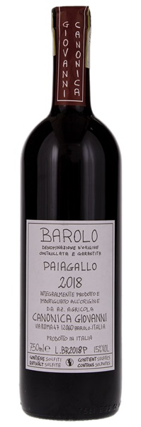 2018 Giovanni Canonica Barolo Paiagallo, 750ml