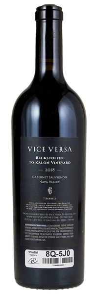 2018 Vice Versa Beckstoffer To Kalon Vineyard Cabernet Sauvignon, 750ml