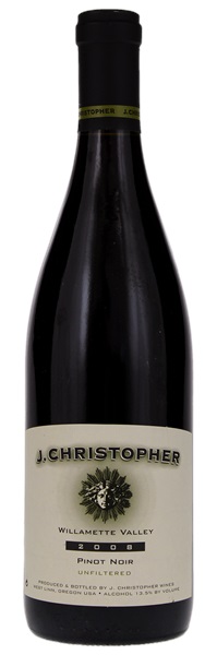 2008 J. Christopher Wines Unfiltered Pinot Noir, 750ml