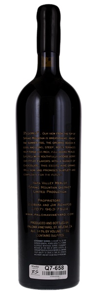 2006 Paloma Spring Mountain District Merlot, 1.5ltr