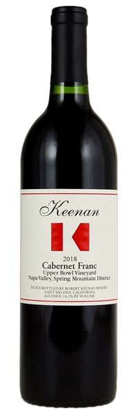 2018 Robert Keenan Winery Upper Bowl Vineyard Cabernet Franc, 750ml