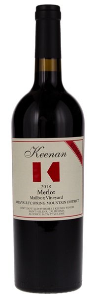2018 Robert Keenan Winery Mailbox Vineyard Spring Mountain Reserve Merlot, 750ml