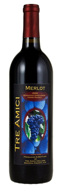 2006 Tre Amici Soracco Vineyards Merlot, 750ml