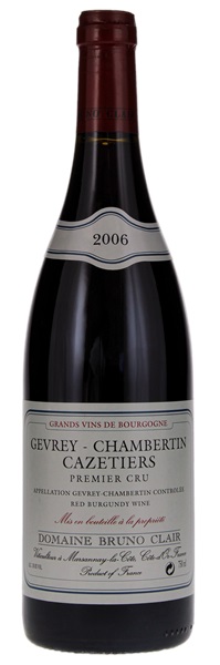 2006 Bruno Clair Gevrey-Chambertin Les Cazetiers, 750ml