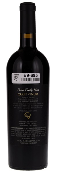 2018 Pearce Family Wines Reisacher Vineyard Carpe Vinum Cabernet Sauvignon, 750ml