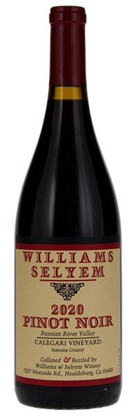 2020 Williams Selyem Calegari Vineyard Pinot Noir, 750ml