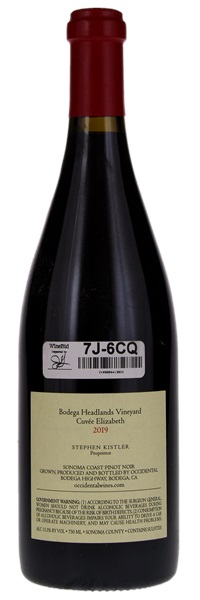 2019 Occidental Bodega Headlands Cuvée Elizabeth Pinot Noir, 750ml
