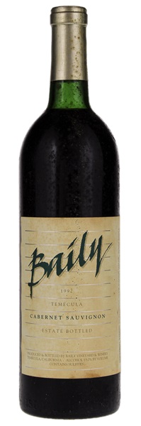 1992 Baily Winery Cabernet Sauvignon, 750ml