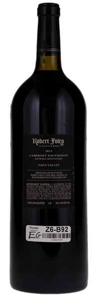 2011 Robert Foley Vineyards Howell Mountain Cabernet Sauvignon, 1.5ltr