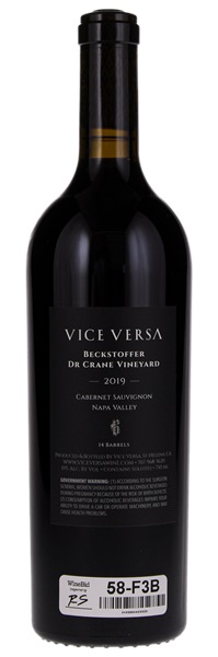 2019 Vice Versa Beckstoffer Dr. Crane Cabernet Sauvignon, 750ml