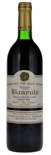 1993 Domaine du Mas Blanc Banyuls Rimage La Coume, 750ml