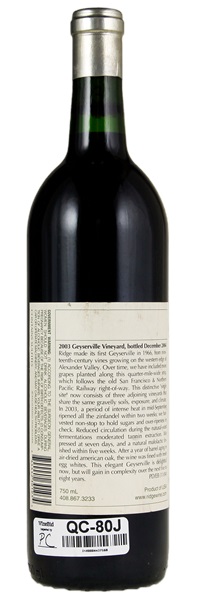 2003 Ridge Geyserville, 750ml