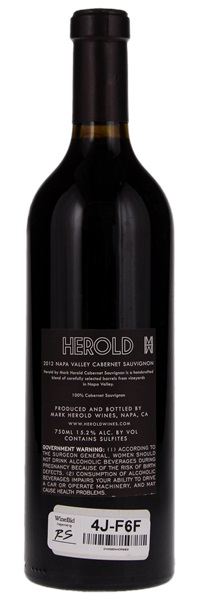 2012 Mark Herold Wines Cabernet Sauvignon (White Label), 750ml
