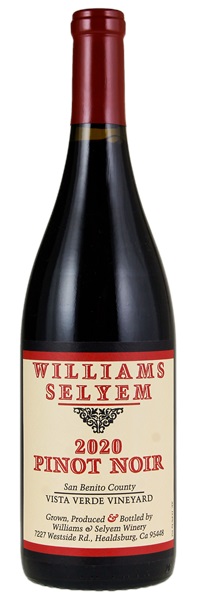 2020 Williams Selyem Vista Verde Vineyard Pinot Noir, 750ml