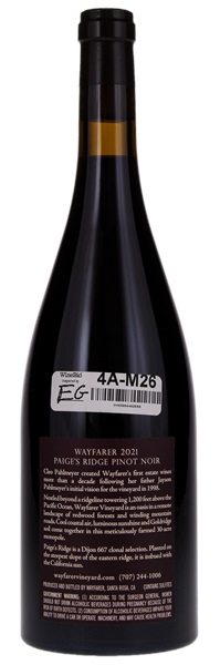 2021 Wayfarer Paige's Ridge Pinot Noir, 750ml
