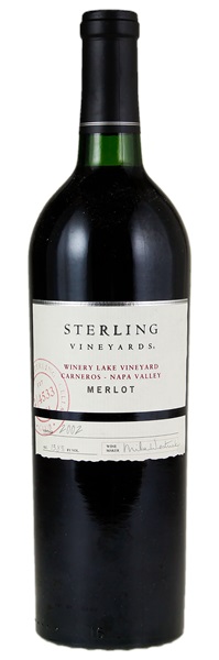 2002 Sterling Vineyards Winery Lake Vineyard Merlot, 750ml