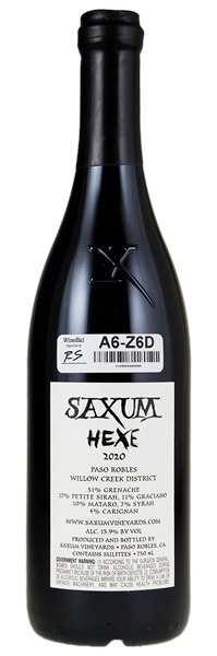 2020 Saxum The Hexe, 750ml