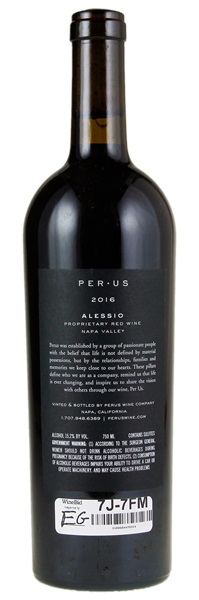 2016 PerUs Wine Co. Alessio, 750ml