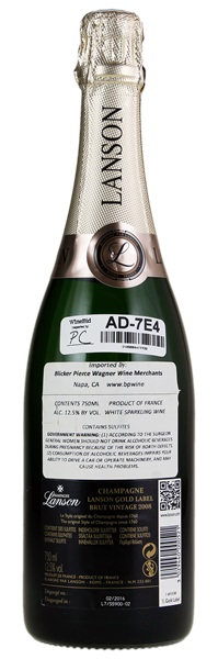 2008 Lanson Brut Gold Label, 750ml