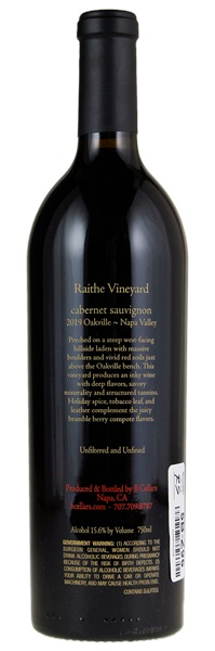 2019 B Cellars Raithe Vineyard Cabernet Sauvignon, 750ml