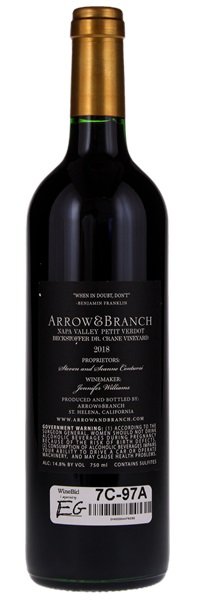 2018 Arrow & Branch Beckstoffer Dr. Crane Vineyard Petit Verdot, 750ml