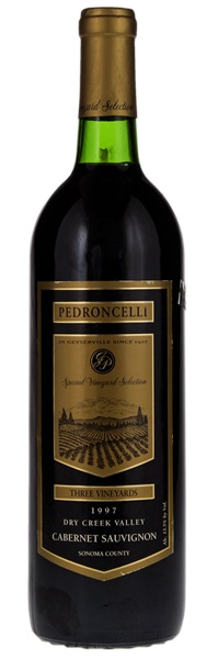 1997 Pedroncelli Special Vineyard Selection Three Vineyards Cabernet Sauvignon, 750ml