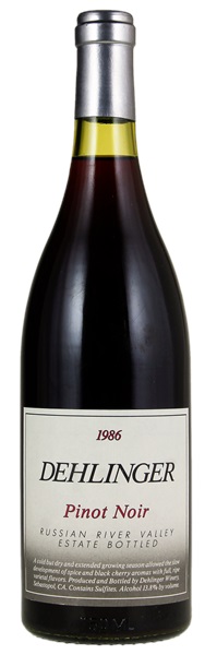 1986 Dehlinger Pinot Noir, 750ml