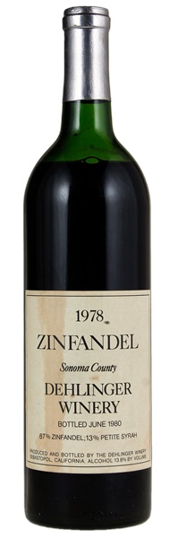 1978 Dehlinger Zinfandel, 750ml