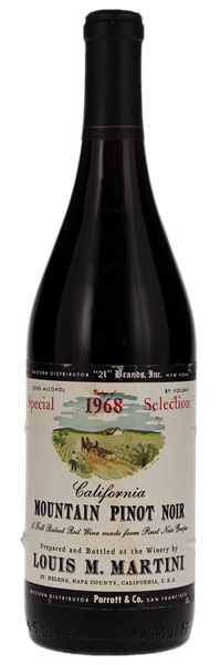 1968 Louis M. Martini California Mountain Special Selection Pinot Noir, 750ml