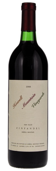 1988 Howell Mountain Vineyards Zinfandel, 750ml