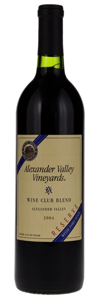2004 Alexander Valley Vineyards Wetzel Family Estate Reserve Wine Club Blend, 750ml