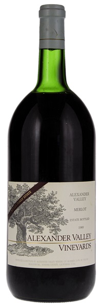 1989 Alexander Valley Vineyards Wetzel Family Estate Bottled Merlot, 1.5ltr