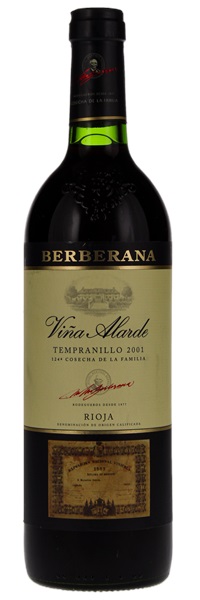 2001 Bodegas Berberana Rioja Vina Alarde Tempranillo, 750ml