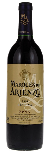 1998 Bodegas Domecq Marques De Arienzo Rioja Reserva, 750ml