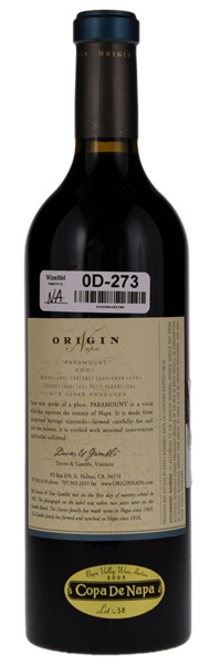 2001 Origin Paramount Red Wine, 750ml