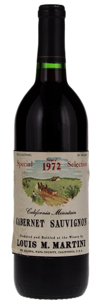 1972 Louis M. Martini California Mountain Special Selection Cabernet Sauvignon, 750ml