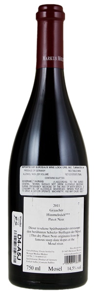 2011 Markus Molitor Graacher Himmelreich Pinot Noir *** #83, 750ml
