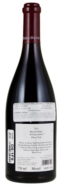 2011 Markus Molitor Brauneberger Klostergarten Pinot Noir ** #79, 750ml