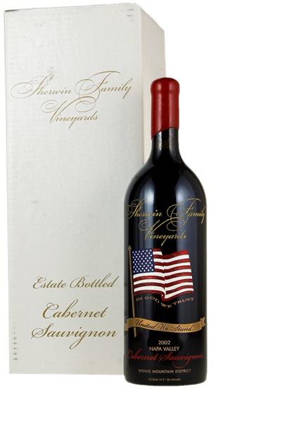 2002 Sherwin Family Cab Sauvignon Ltd Edition Commemorative Etched American Flag, 1.5ltr